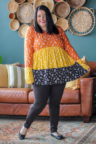 Candy Corn Blocked Babydoll